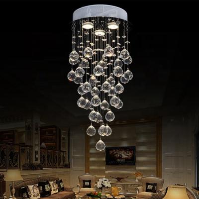 China Modern Premium Modern Round Chandelier Light Large Gold High Mount Hotel Ceiling Flush Linear Led Pendant Lamps With Crystal for sale