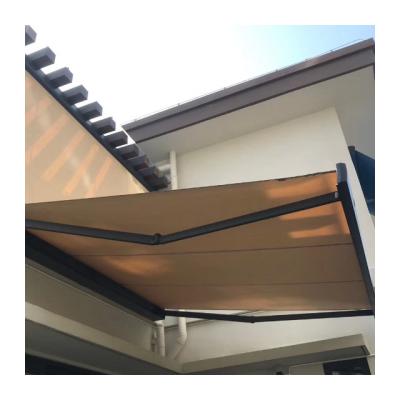 China Modern Waterproof Fire Retardant Windproof Double Top Sliding Aluminum Awning Retractable Led for sale