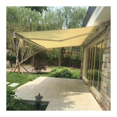 China Retractable Motorized Outdoor Polyester Patio Awnings Canopies Sun Shade UV Retractable Adjustable Shelter Sun Shade for sale