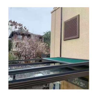 China Outdoor Shade Balcony Retractable Roof System Electric Shading Pergola Roof Glass Awning for sale