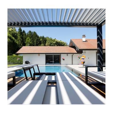 China ALL MADE BY Factory 6063 Aluminum Directly Sell Garden Furniture Pergola Metal Frame Louvre Opening Roof for sale