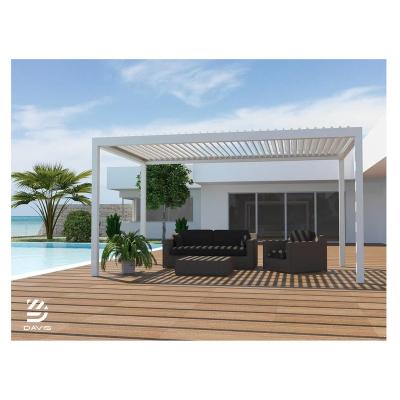 China Easily Assembled Outdoor Aluminum Garden Bioclimated Pergola With Canopies Gazebo for sale