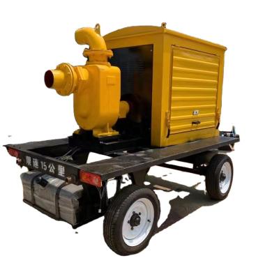 China High Quality Agriculture Irrigation Priming Pump Self Centrifugal Water Pump With Diesel Engine Trailer Type for sale