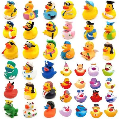 China Bath Toy Eco - Friendly Material Weighted Floating Rubber Duckie Race for sale