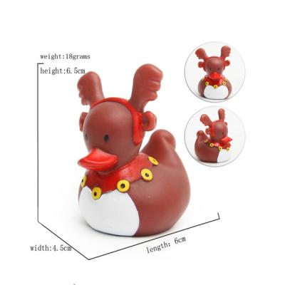 China 2021 Baby Toys Christmas Deer Promotional Gift Yellow Rubber Duck Floating Bath Toy Pool Game For Baby for sale