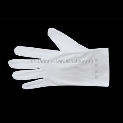 China Glass Silk Screen Logo Printed Microfiber Cleaning Gloves for sale