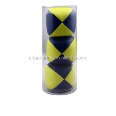 China Promotional Toy 2.5 Inch 6.3cm Diameter Stuffed Ball Juggling Set With PVC Tube Packing for sale