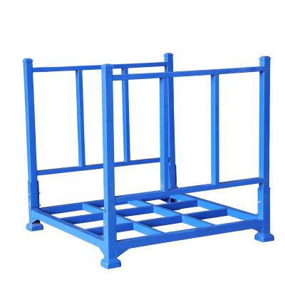 China Corrosion Protection Customized  stacking rack folding portable metal spare steel make portable detachable stackable pallet tire rack for sale