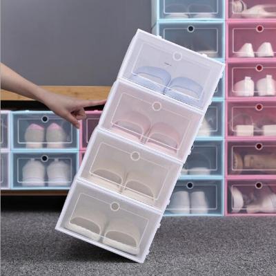 China Sustainable Custom Shoes Box Multifunction Plastic Transparent Clear Stackable Folding Acrylic Storage for sale