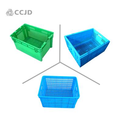 China Plastic Mesh JIDA Bread Dairy Milk Crate Rectangular Plastic Box With Ventilation Holes for sale