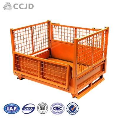 China Industrial Foldable Stackable Steel Box Pallet Metal Storage Steel Crates Q235 for sale