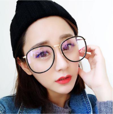 China Fashion 2021 Newest fashion oversize big frame retro metal trendy ladies optical frame women eyewear men eyeglasses design eye glasses for sale