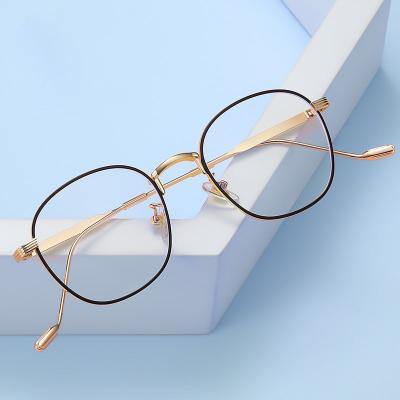 China Fashion Fashion personality metal retro round anti blue light myopia optical frame women eyewear men eyeglasses design eye glasses for sale