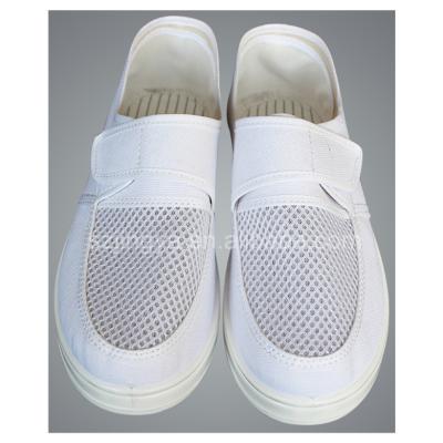 China Cleanroom Anti-static Work Unisex Anti-slip PVC Esd One Holes Breathable Anti-Static Canvas Shoes Four Holes for sale