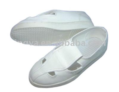 China 4 Holes Antistatic PU ESD Leather Upper Sole Industrial Conductive Safety Shoes for sale