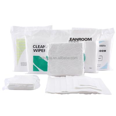 China Factory Price 120g Clean Room Wiper Viable White Disposable Polyester 100% Lint Free Lint Free Wipers For Electronics Cleaning for sale