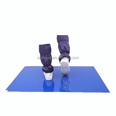 China 30 Layers Dust Protected LDPE Blue PE Mat For Electronic Workshop Sticky Sticky Mat for sale