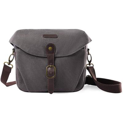 China Durable Custom Professional Universal Leather Canvas Shoulder Messenger Dslr Insert Camera Bag for sale