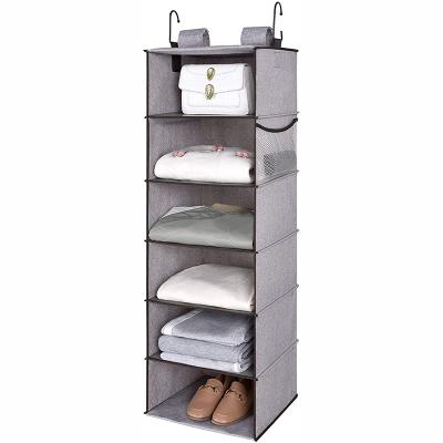 China 6 Shelf Closet Organizer Wardrobe Space Saving Folding Storage Bag Closet Organizer for sale