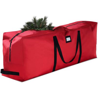 China Wholesale Foldable Waterproof Durable 600D Oxford Xmas Tote Bag Large Christmas Tree Storage Standing Bag for sale