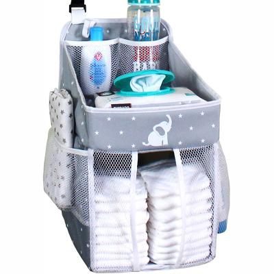 China Portable Hanging Diaper Cart Organizer Baby Care Nursery Diaper Organizer Diaper Storage Bag OEM Factory Water Resistant for sale