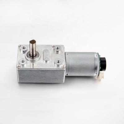 China Custom Low Noise Carbon Brush / Metal Totally Enclosed Brush 32mm Worm Gearbox DC Motor for sale