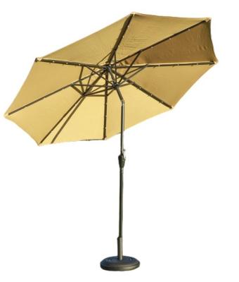 China Modern Outdoor LED Light Umbrella Outdoor Garden Beach Restaurant Patio Umbrellas Waterproof Canvas Parasol for sale