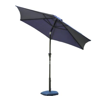 China Modern Outdoor Umbrella Garden Beach Restaurant Patio Sun Canvas Parasol Hand Crank Umbrella with Tilt and Push Button Crank for sale