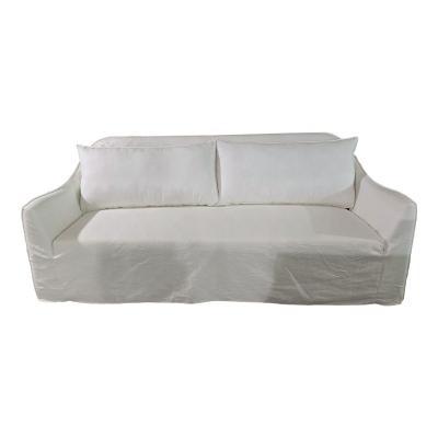 China 2021 Newest Modern Sofa Set Furniture Luxury White Linen 3 Seat Slipcover Sofa for Living Room for sale