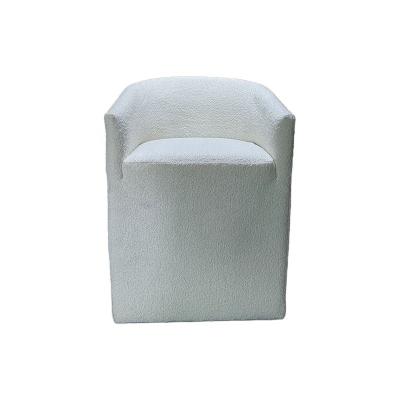 China 2021 Latest Modern Design Wool Fabric Bar Chair Soft White Boucle Bar Chair with Arms for sale