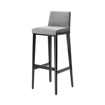 China Modern Design Restaurant Bar Chair Black Leather Upholstered High Bar Stool With Back for sale