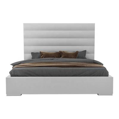 China Customized High Quality King Double Size Light Grey Color Bed for Home for sale