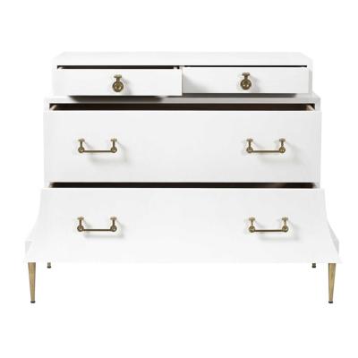 China Luxury Design Bedroom Furniture White Dresser Table French Style Solid Wood 6 Drawers Dresser Cabinet for sale