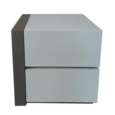 China Unique Design Attractive Luxury Modern Bedroom Furniture Set Two-Tone Color Nightstand Bedside Table for sale