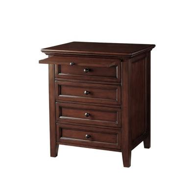 China American Style Bedroom Set Home Furntirue Mahogany Color Solid Wood Nightstand 1 Drawer Night Table or 4 Drawers Bedside Table for sale