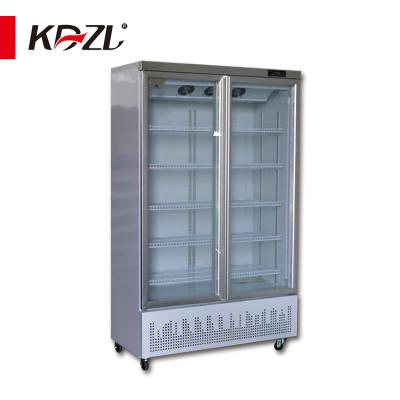 China White Single-Temperature High Efficiency Beverage Cabinet Supermarket Double Door Refrigerator For Commercial for sale