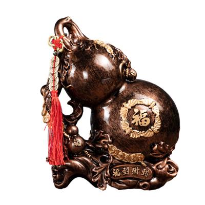 China China resin gold-painting craft creative home handmade fortune pray decoration gourd piggy bank high-grade home decorative gifts for sale