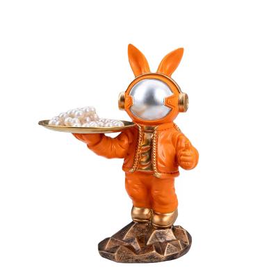 China China Factory Supply OEM/ODM Direct Creative Astronaut Ornament Tray Storage Tray Home Decorations Space Rabbit for sale