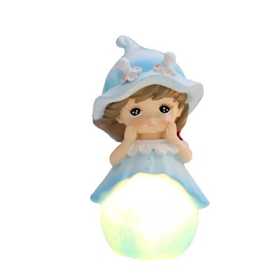 China Europe Baby Birthday Party Decoration Gift Decorative Light Desktop Ornaments Night Light Creative Small Girl Sculpture for sale