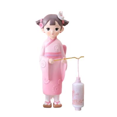 China Portable Anime Girl Japan Kimono Lamp Character Japanese Girl Small Ornaments To Decorate Bedroom Home Decoration Gift for sale