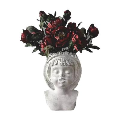 China Creative living room table decoration Worldwide retro flower pot home decoration original white resin flower arrangement for sale