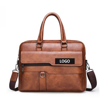 China Hot Selling Business Man Handbag Fashion PU Leather Laptop Shoulder Bag Casual Waterproof Luxury Quality Briefcase For Lawyers for sale