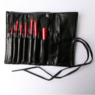 China Factory Eco-friendly Custom Your Own Logo Black PU Leather Roll Up Cosmetic Brush Bag Foldable Makeup Brush Bag for sale