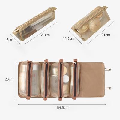 China Fahion style 2020 fashion bag cosmetic toiletry fold makeup bag hanging able toiletry bag for woman for sale