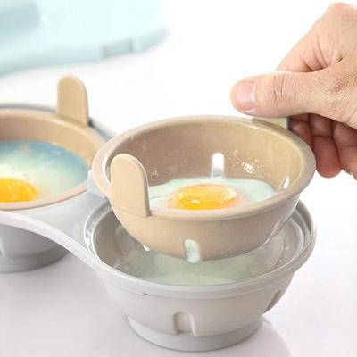 China Sustainable 2pcs Egg Poacher For Microwave Or Stovetop Egg Cooking for sale