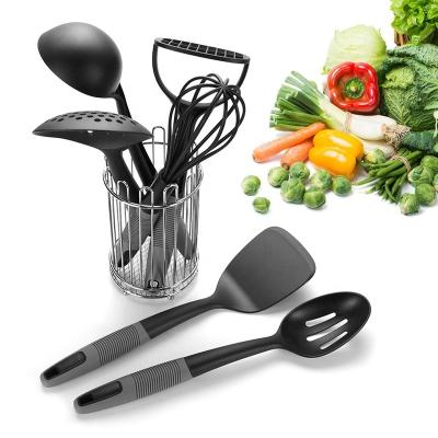 China 6pcs Potato Crusher Egg Beater Turner Slotted Spoon Ladle Silicone Kitchen Viable Cooking Set for sale