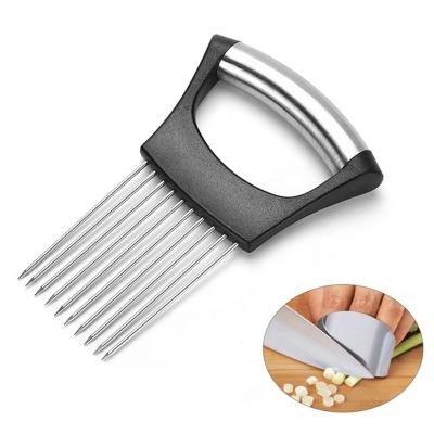 China Unique Kitchen Viable Food Grade Stainless Steel Onion Holder For Onion Slicing Tomato Potato Holder Slicer Machine for sale