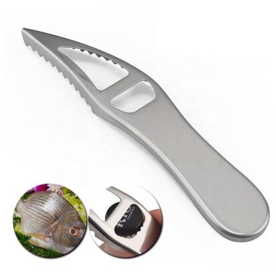 China 2020 Sustainable New Products Kitchen Instruments Cleaning Fish Skin Scale Scratching Remover With Bottle Opener for sale