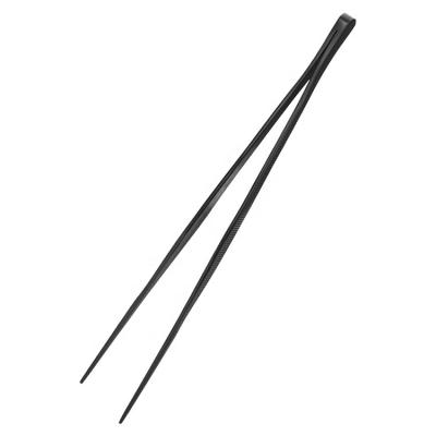 China Sustainable Black Titanium Coated Professional Kitchen And Cooking Tweezers For BBQ for sale