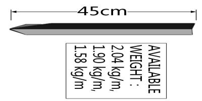 China Bitumen Painted 450mm Star Y picket 1.86kg per meter for Temp Fence Panels for sale